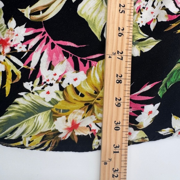 Rip Curl Dress Women XS Black Floral Sleeveless Tropical Rayon Short Beach - Picture 10 of 11